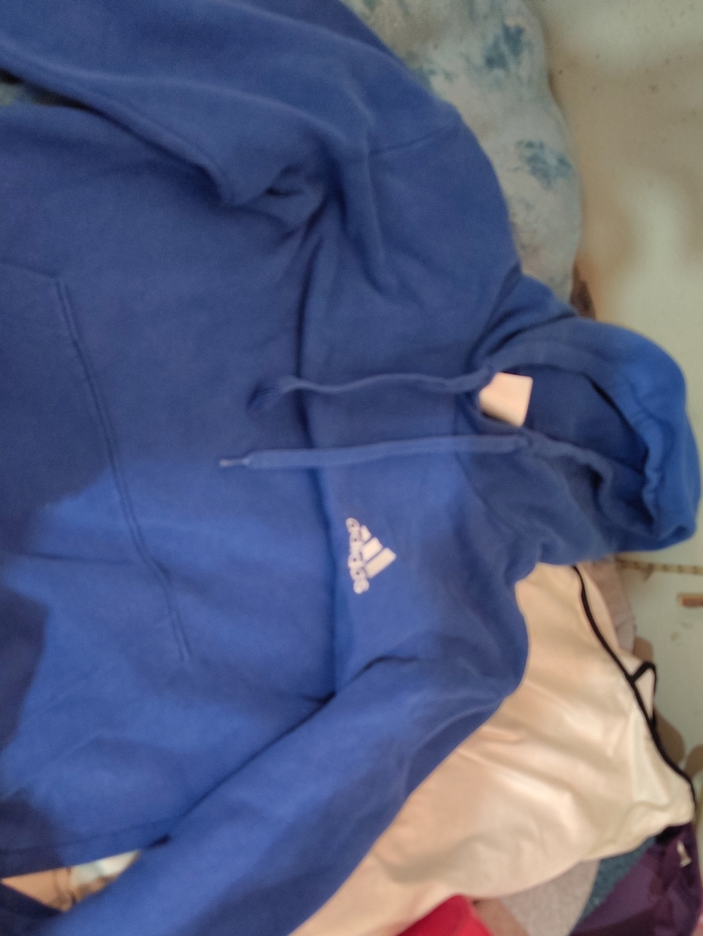 adidas boys Royal Blue Crewneck Hoodie with Logo